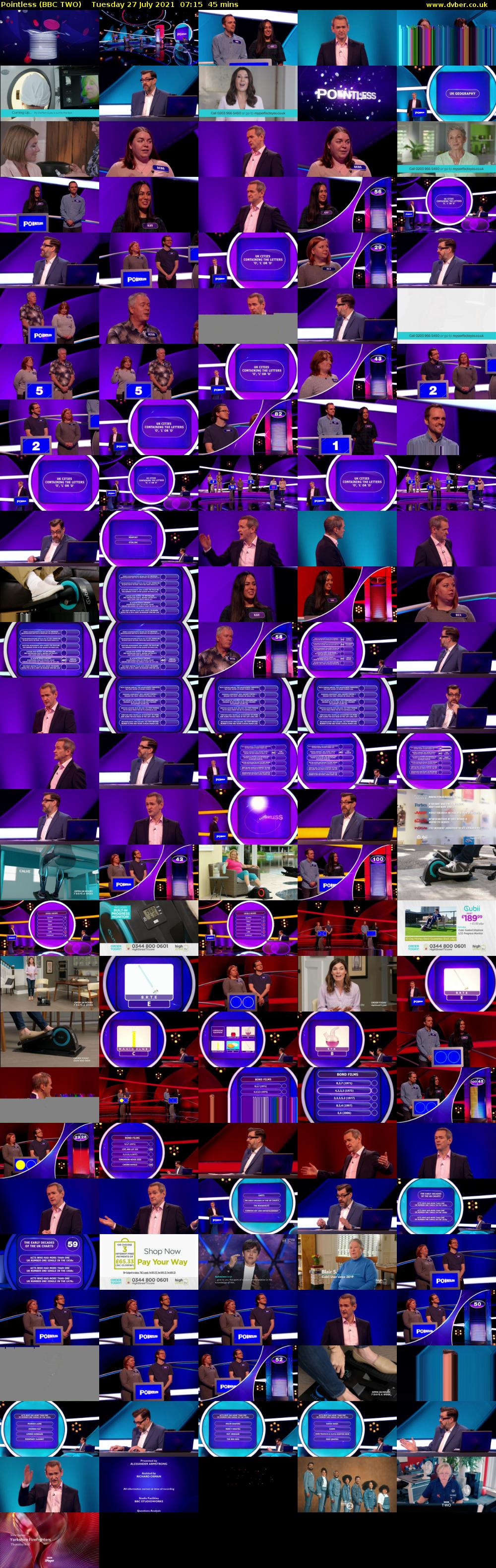 Pointless (BBC TWO) Tuesday 27 July 2021 07:15 - 08:00