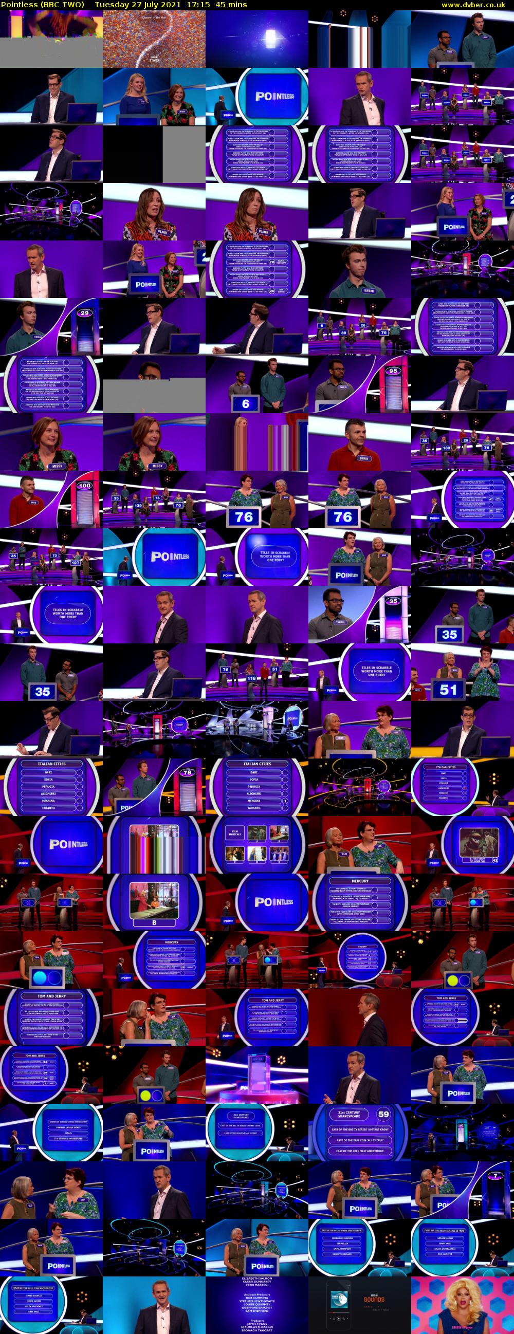 Pointless (BBC TWO) Tuesday 27 July 2021 17:15 - 18:00