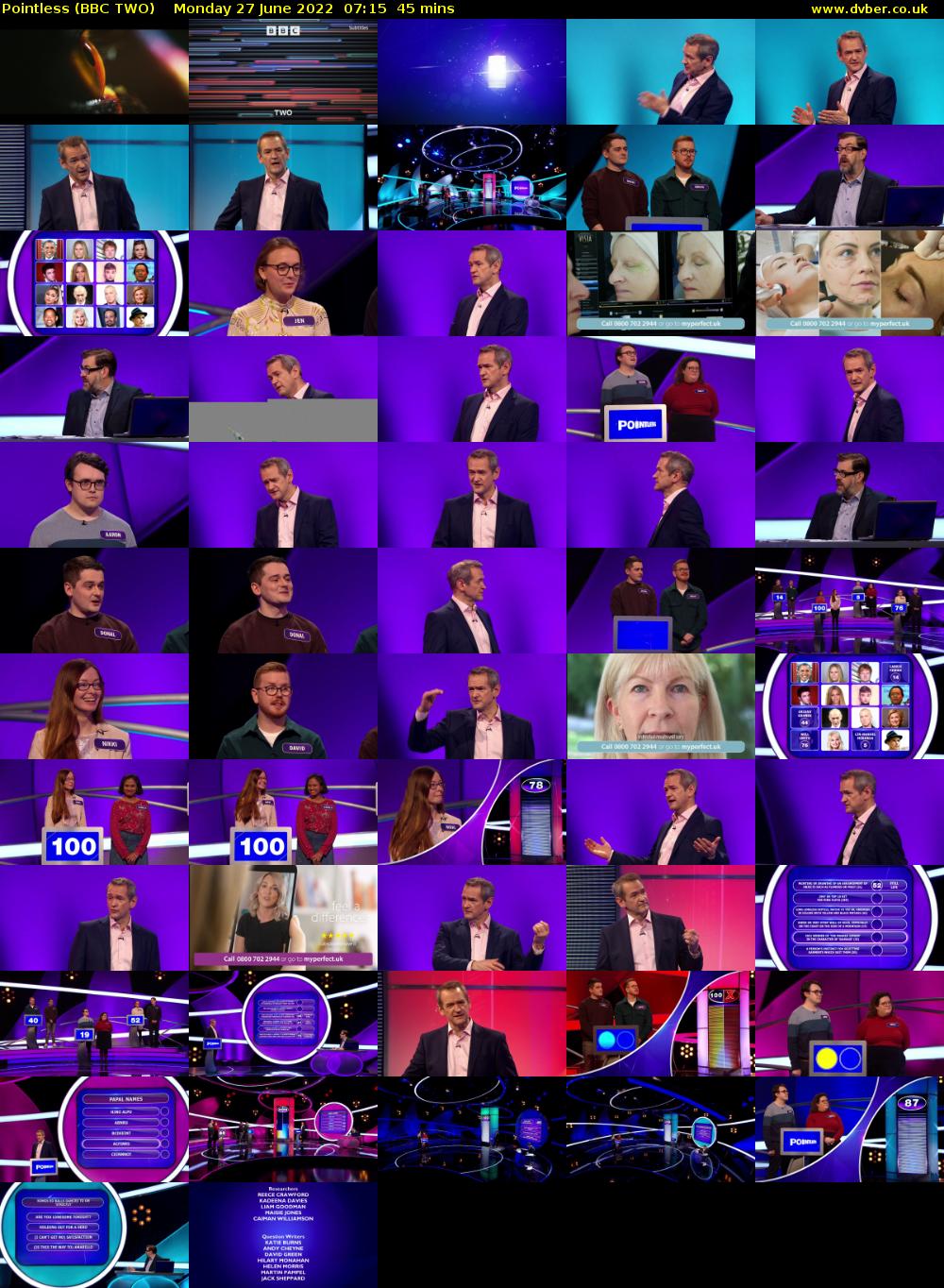 Pointless (BBC TWO) Monday 27 June 2022 07:15 - 08:00