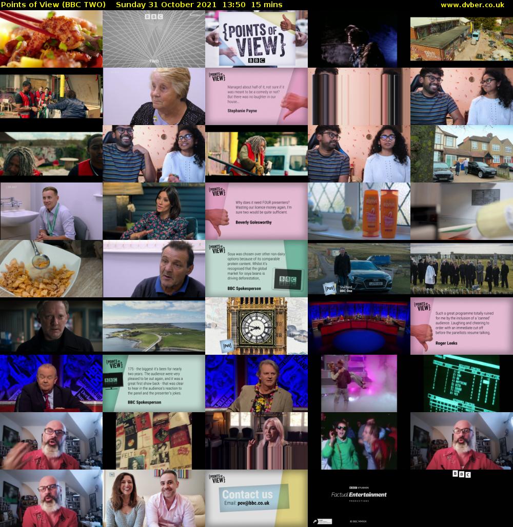 Points of View (BBC TWO) Sunday 31 October 2021 13:50 - 14:05