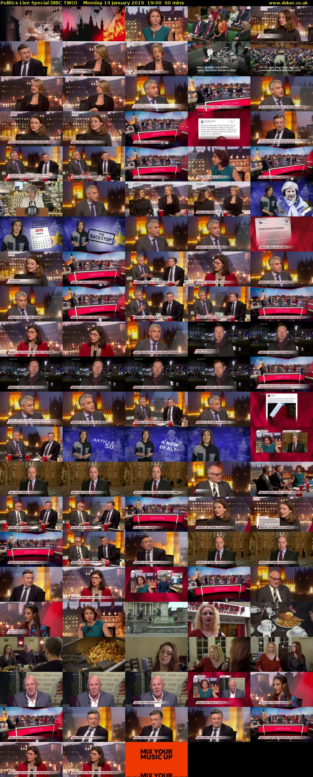Politics Live Special (BBC TWO) Monday 14 January 2019 19:00 - 20:00