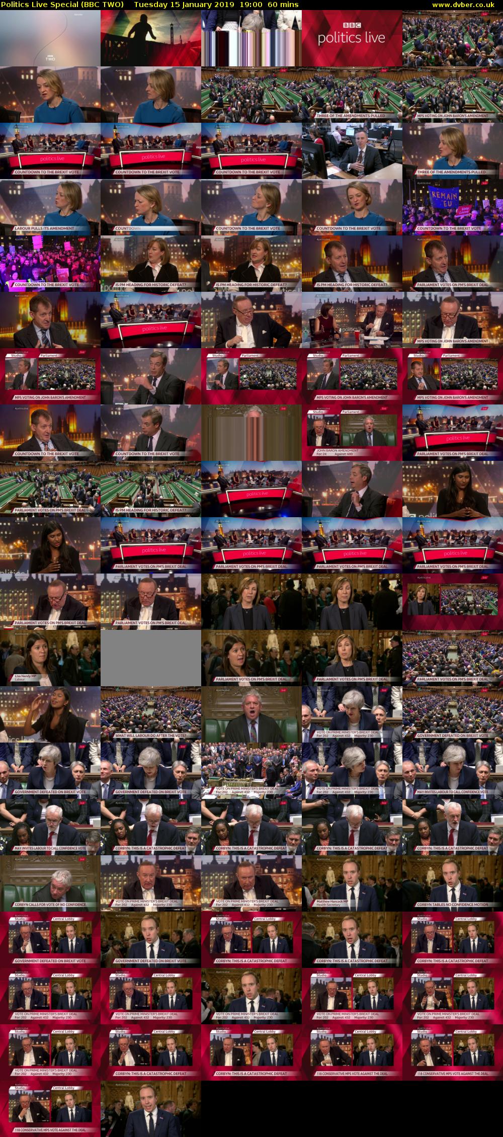 Politics Live Special (BBC TWO) Tuesday 15 January 2019 19:00 - 20:00