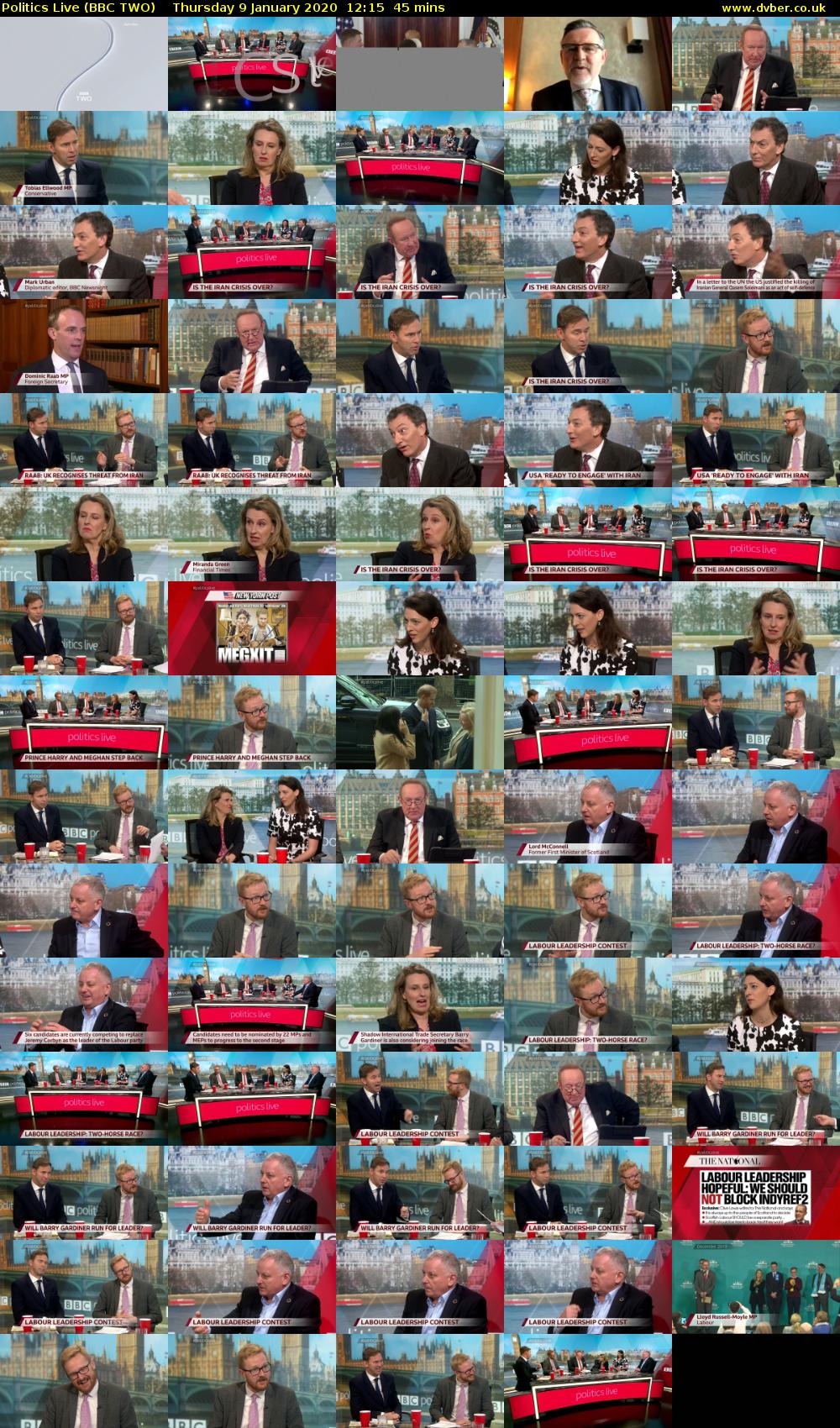 Politics Live (BBC TWO) Thursday 9 January 2020 12:15 - 13:00