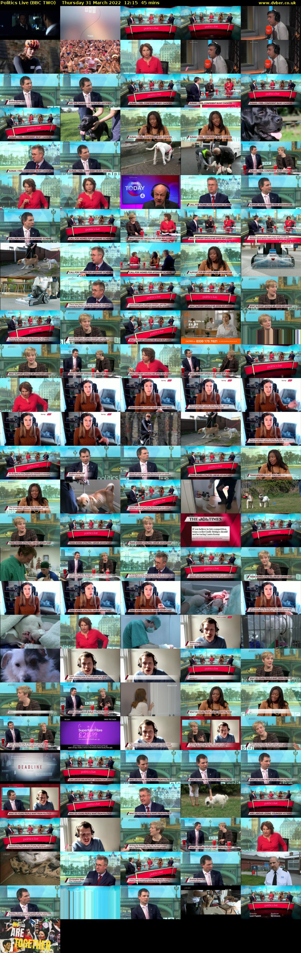 Politics Live (BBC TWO) Thursday 31 March 2022 12:15 - 13:00