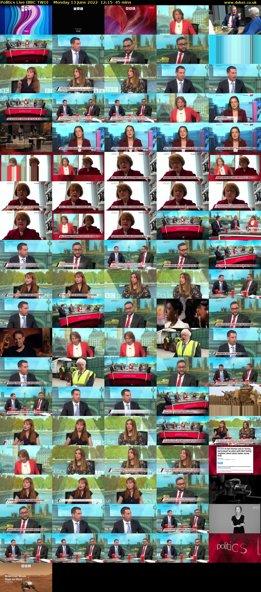 Politics Live (BBC TWO) Monday 13 June 2022 12:15 - 13:00