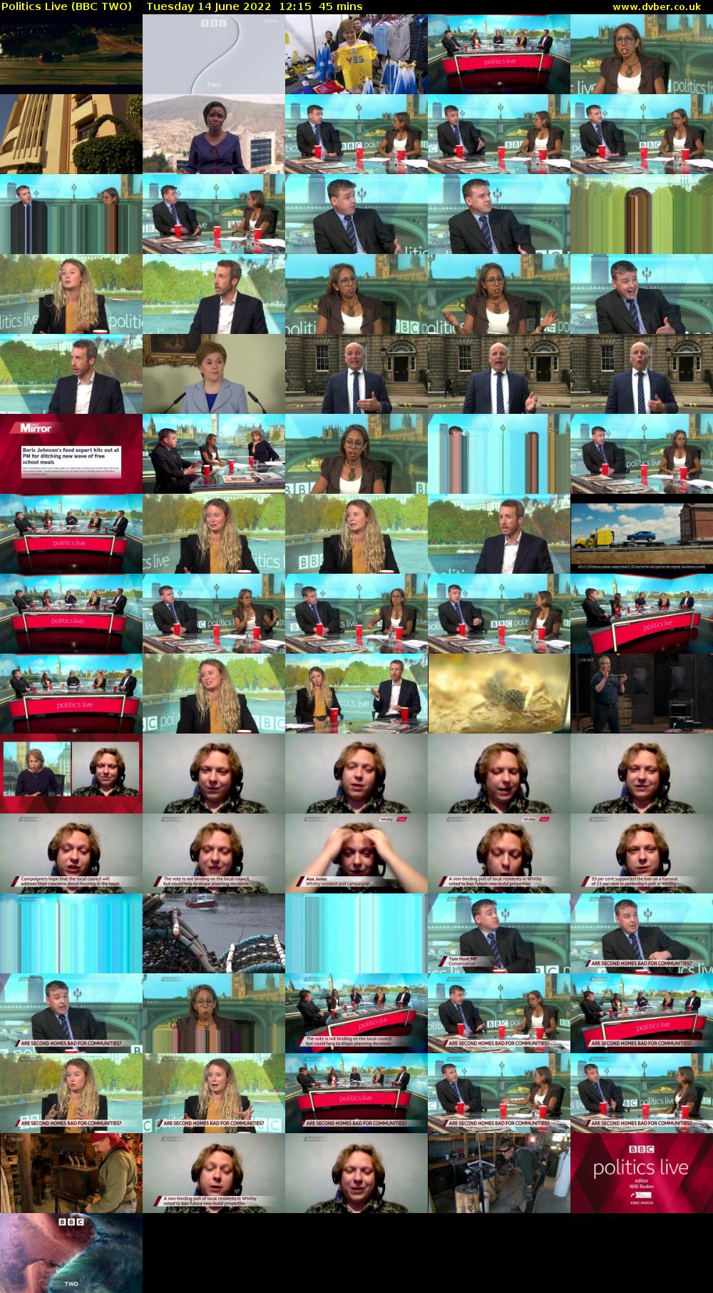 Politics Live (BBC TWO) Tuesday 14 June 2022 12:15 - 13:00