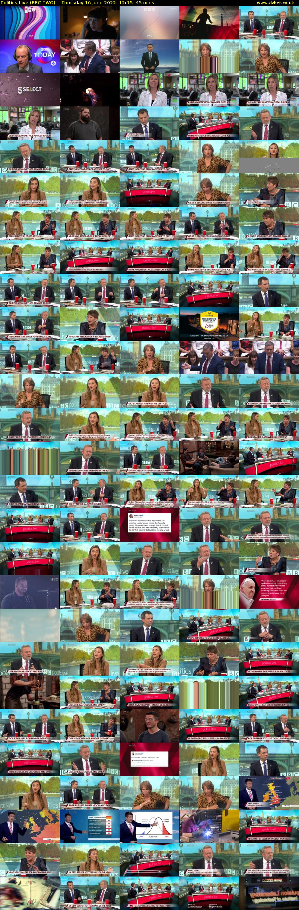 Politics Live (BBC TWO) Thursday 16 June 2022 12:15 - 13:00