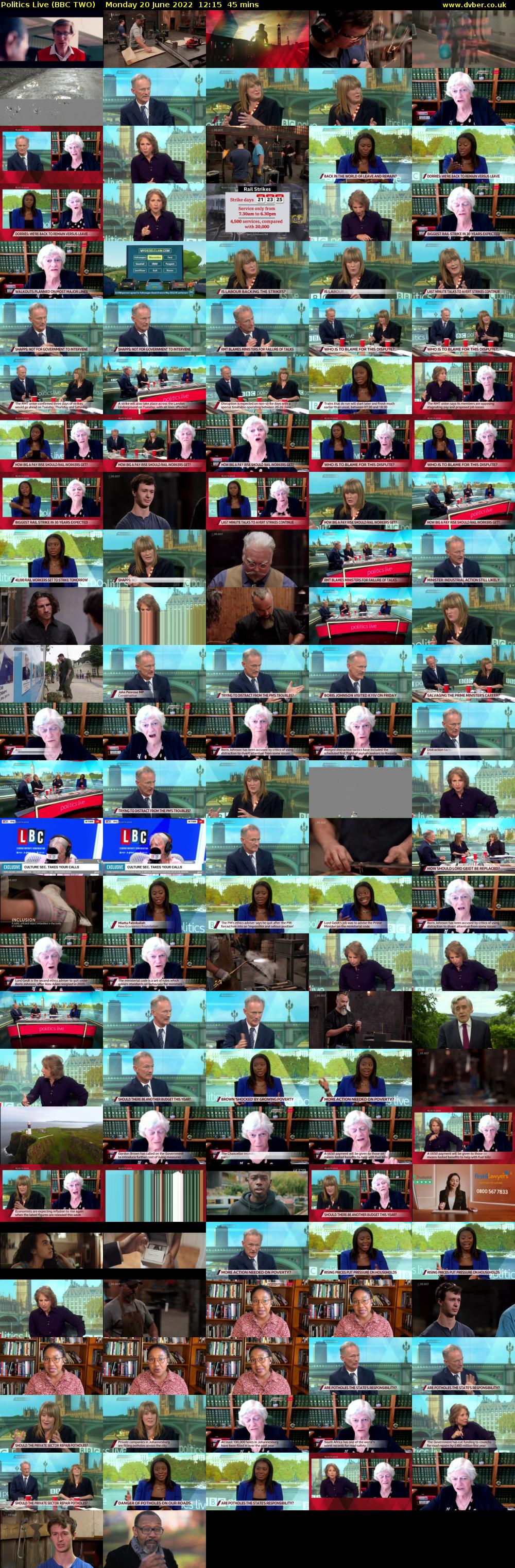 Politics Live (BBC TWO) Monday 20 June 2022 12:15 - 13:00