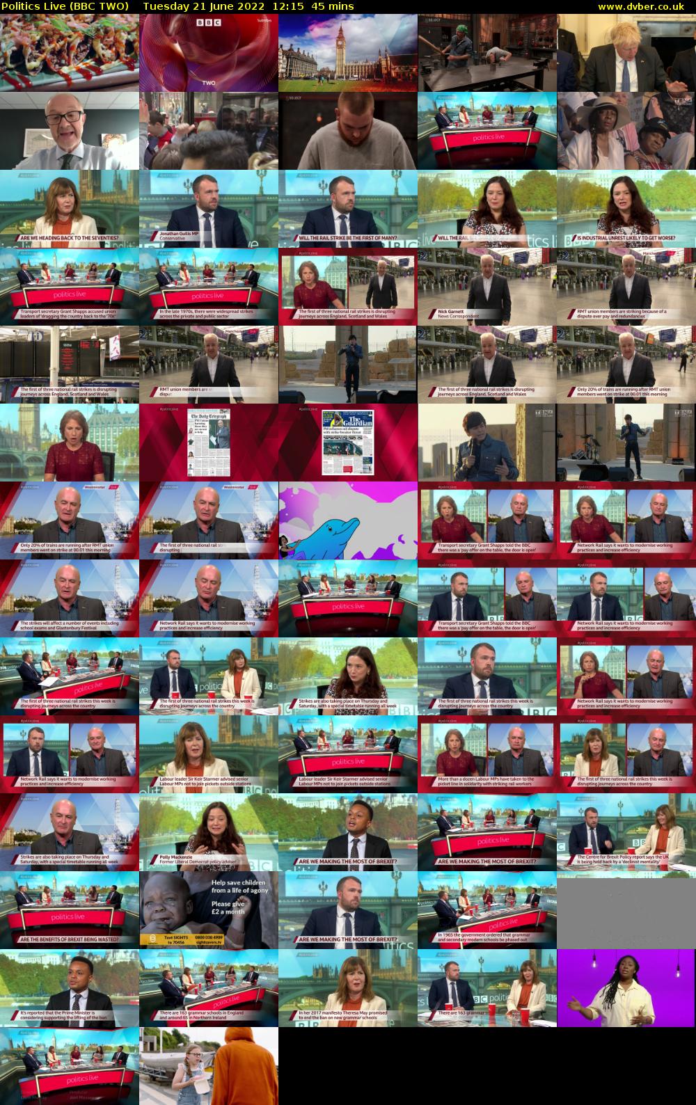 Politics Live (BBC TWO) Tuesday 21 June 2022 12:15 - 13:00