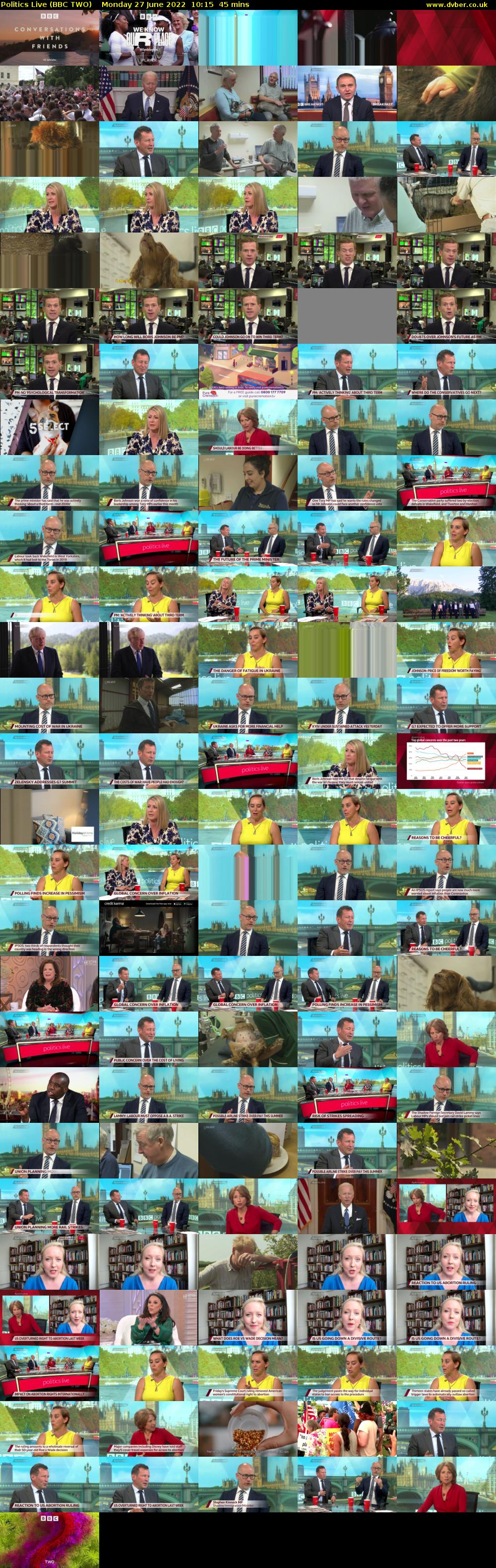 Politics Live (BBC TWO) Monday 27 June 2022 10:15 - 11:00
