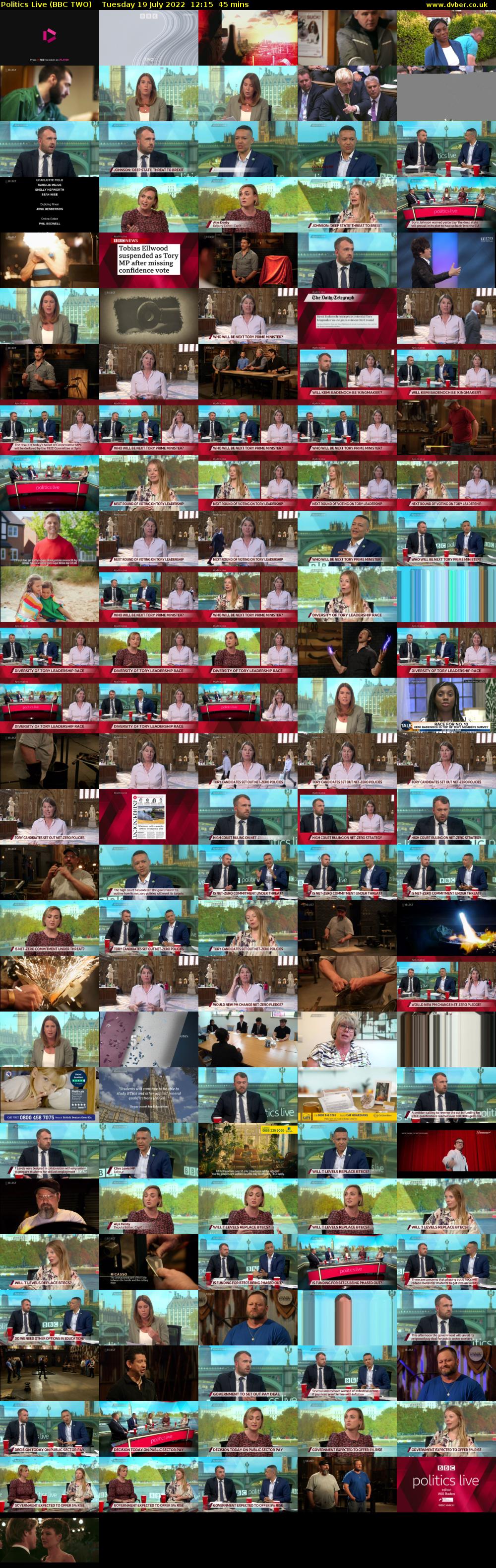 Politics Live (BBC TWO) Tuesday 19 July 2022 12:15 - 13:00