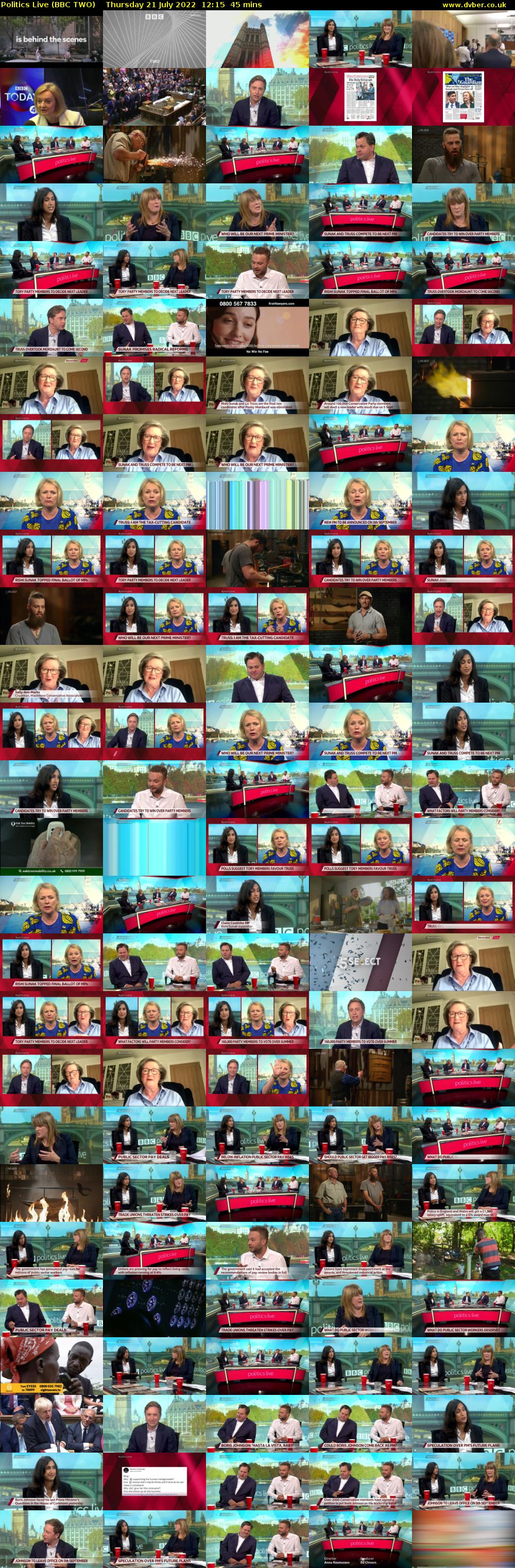 Politics Live (BBC TWO) Thursday 21 July 2022 12:15 - 13:00