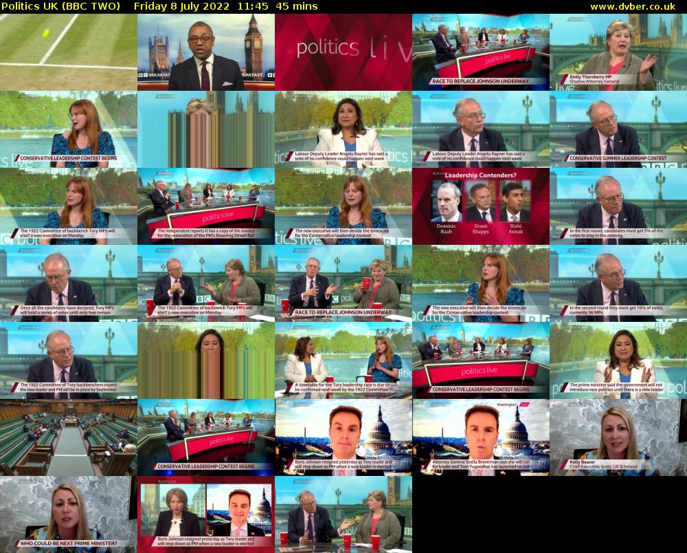 Politics UK (BBC TWO) Friday 8 July 2022 11:45 - 12:30