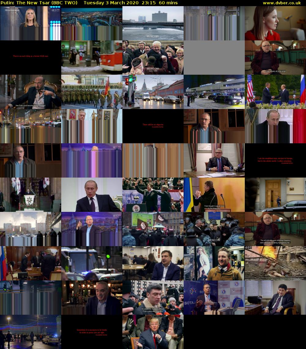 Putin: The New Tsar (BBC TWO) Tuesday 3 March 2020 23:15 - 00:15