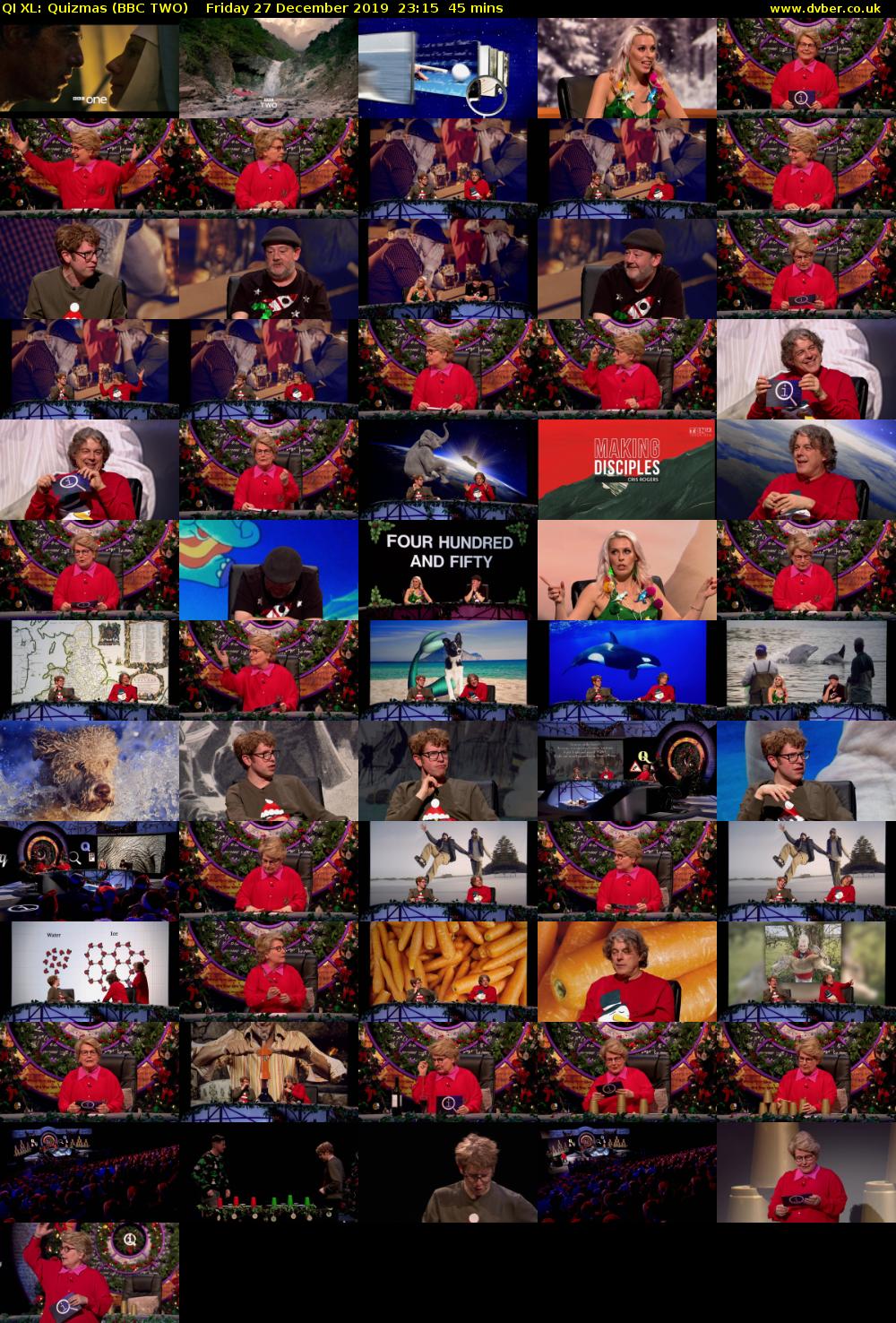 QI XL: Quizmas (BBC TWO) Friday 27 December 2019 23:15 - 00:00