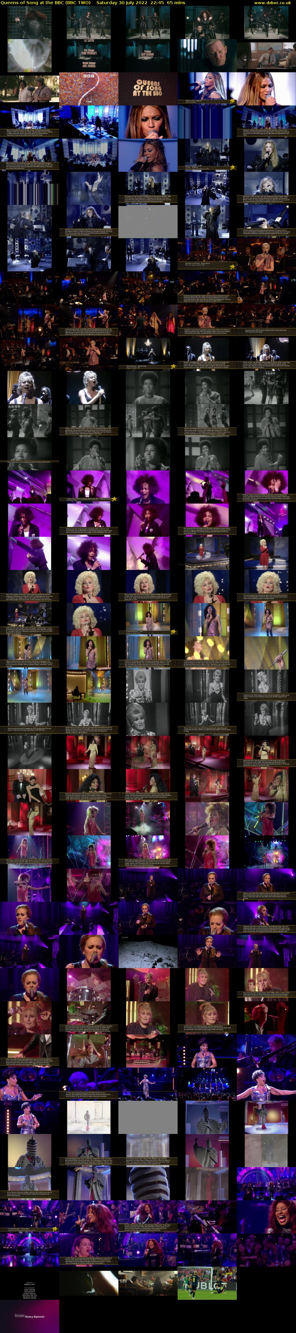 Queens of Song at the BBC (BBC TWO) Saturday 30 July 2022 22:45 - 23:50