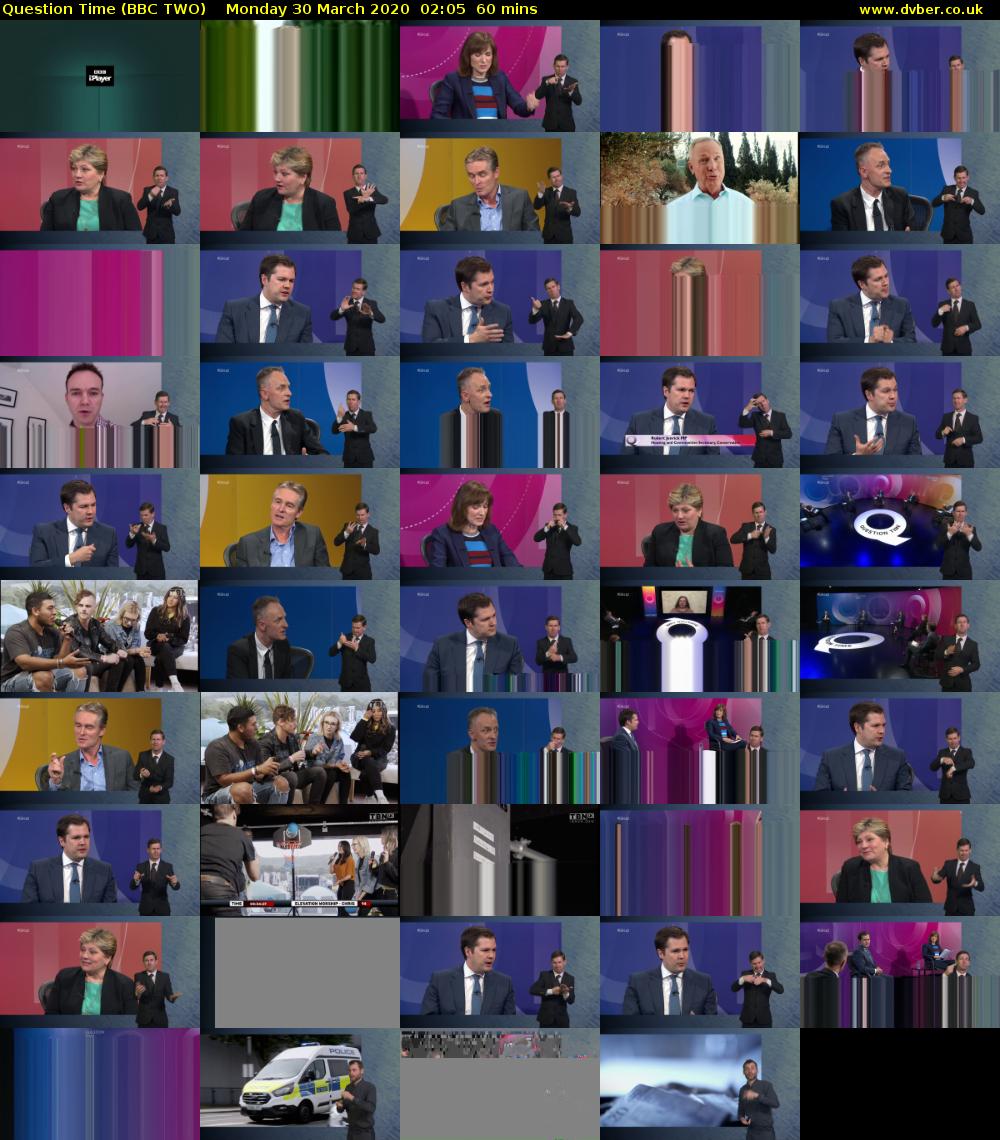 Question Time (BBC TWO) Monday 30 March 2020 02:05 - 03:05