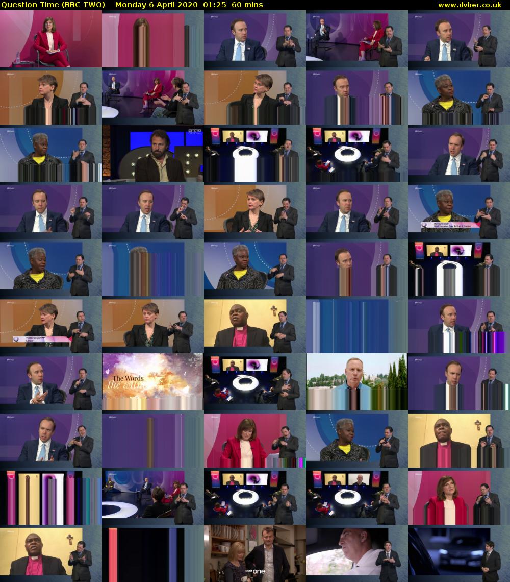 Question Time (BBC TWO) Monday 6 April 2020 01:25 - 02:25