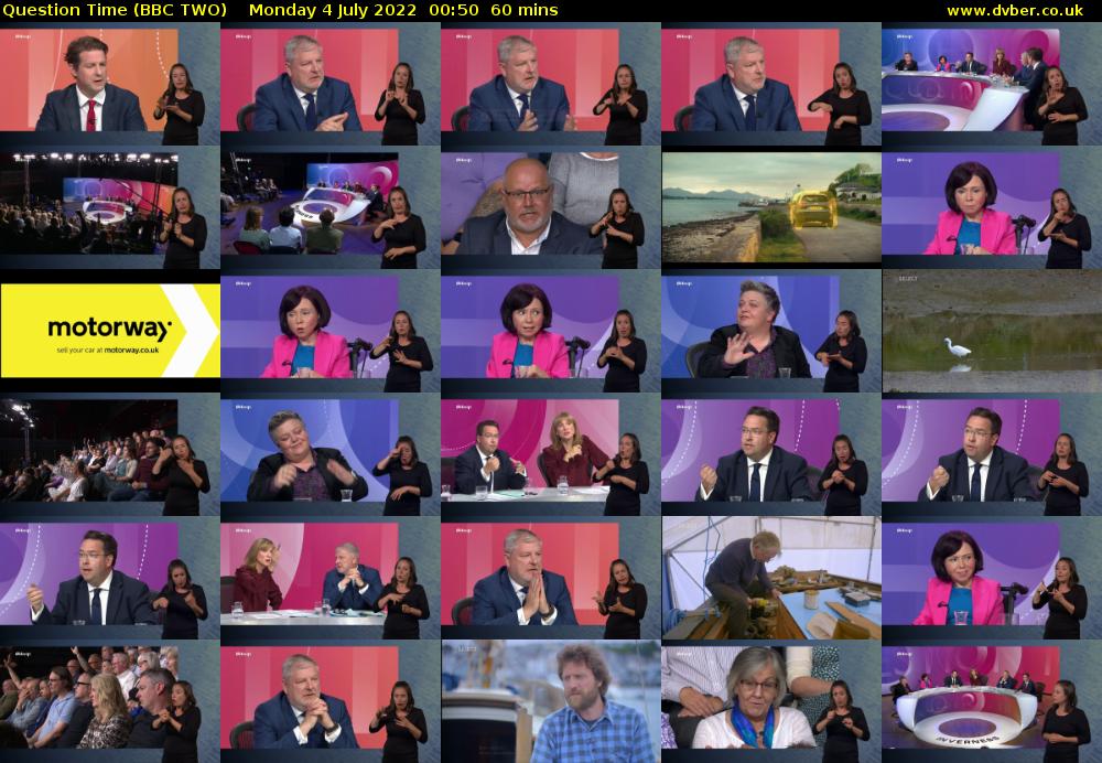 Question Time (BBC TWO) Monday 4 July 2022 00:50 - 01:50