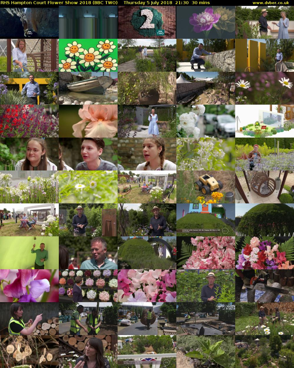 RHS Hampton Court Flower Show 2018 (BBC TWO) Thursday 5 July 2018 21:30 - 22:00