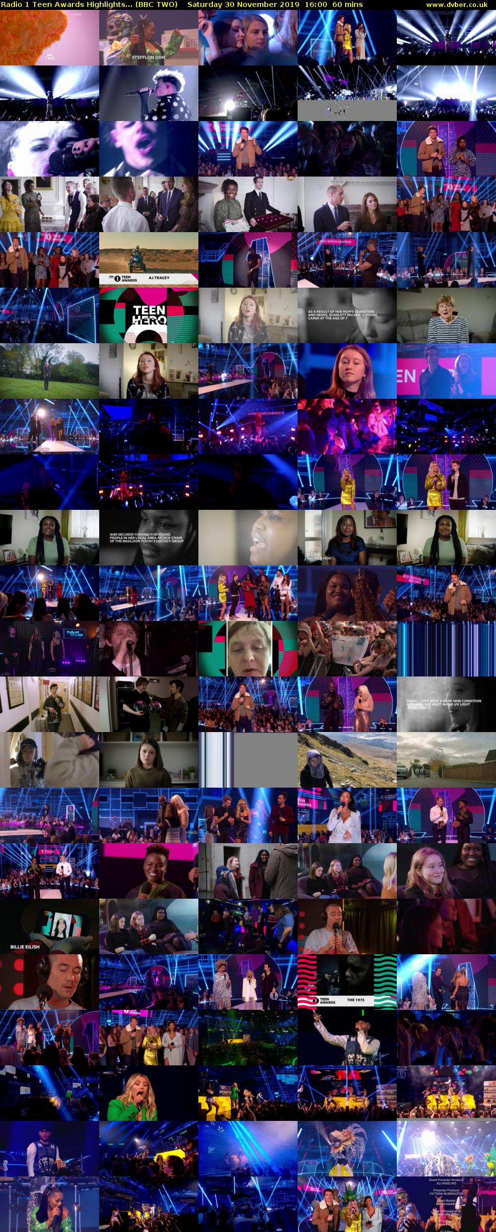 Radio 1 Teen Awards Highlights... (BBC TWO) Saturday 30 November 2019 16:00 - 17:00
