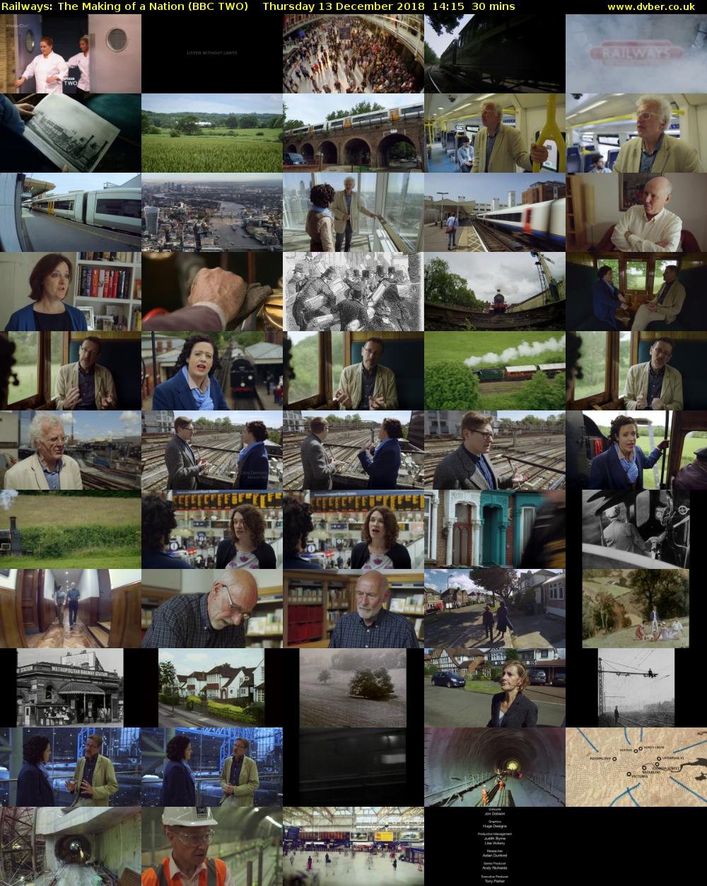 Railways: The Making of a Nation (BBC TWO) Thursday 13 December 2018 14:15 - 14:45