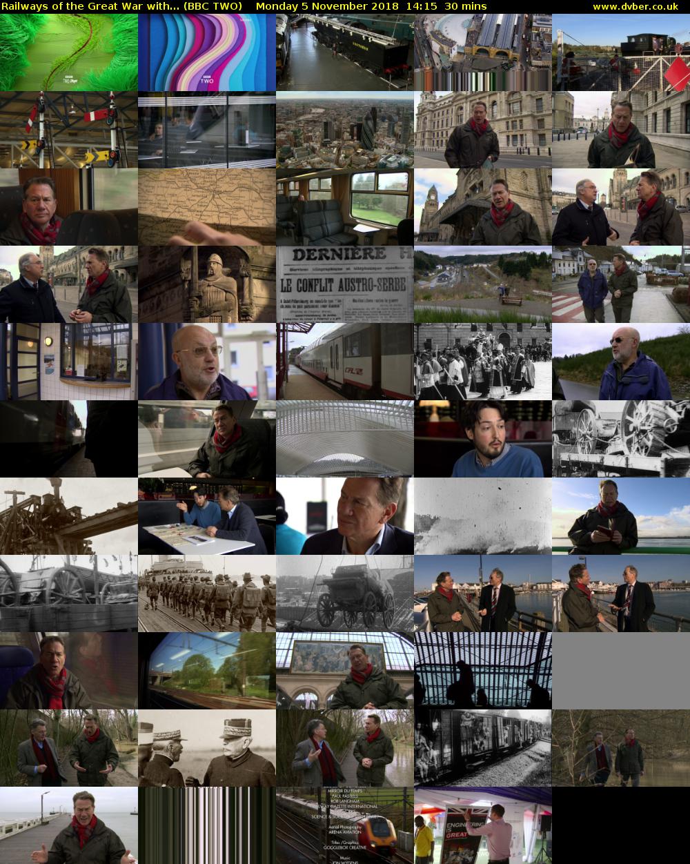 Railways of the Great War with... (BBC TWO) Monday 5 November 2018 14:15 - 14:45