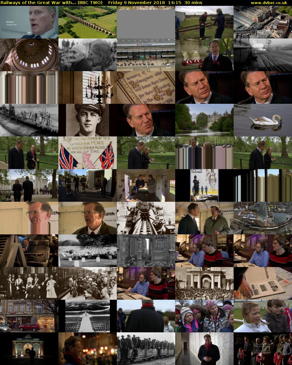 Railways of the Great War with... (BBC TWO) Friday 9 November 2018 14:15 - 14:45