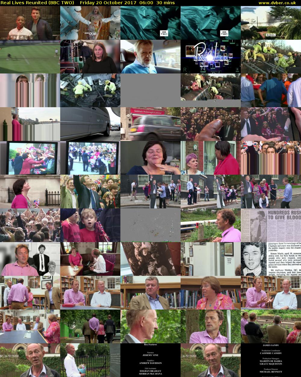 Real Lives Reunited (BBC TWO) Friday 20 October 2017 06:00 - 06:30