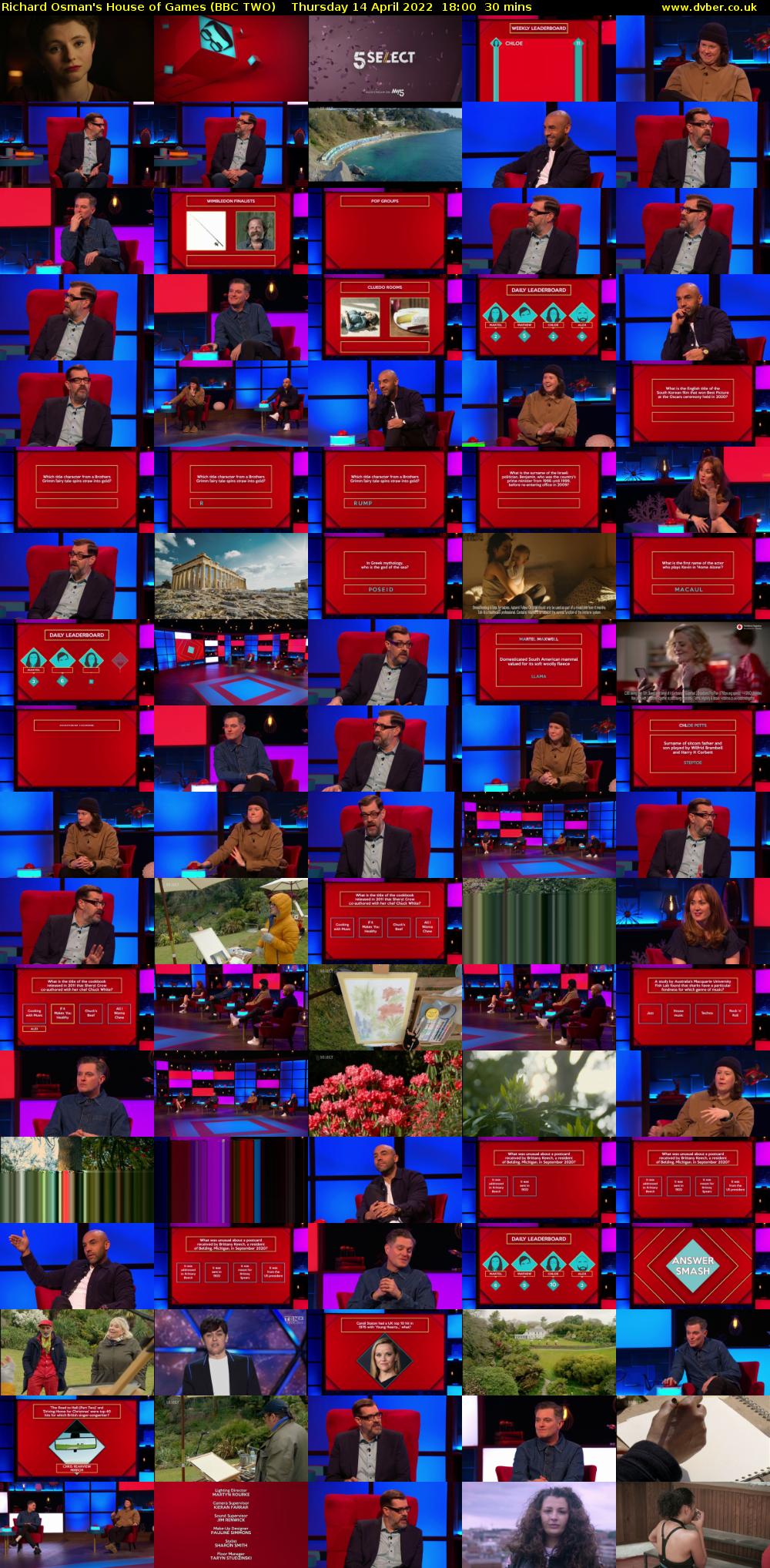 Richard Osman's House of Games (BBC TWO) Thursday 14 April 2022 18:00 - 18:30