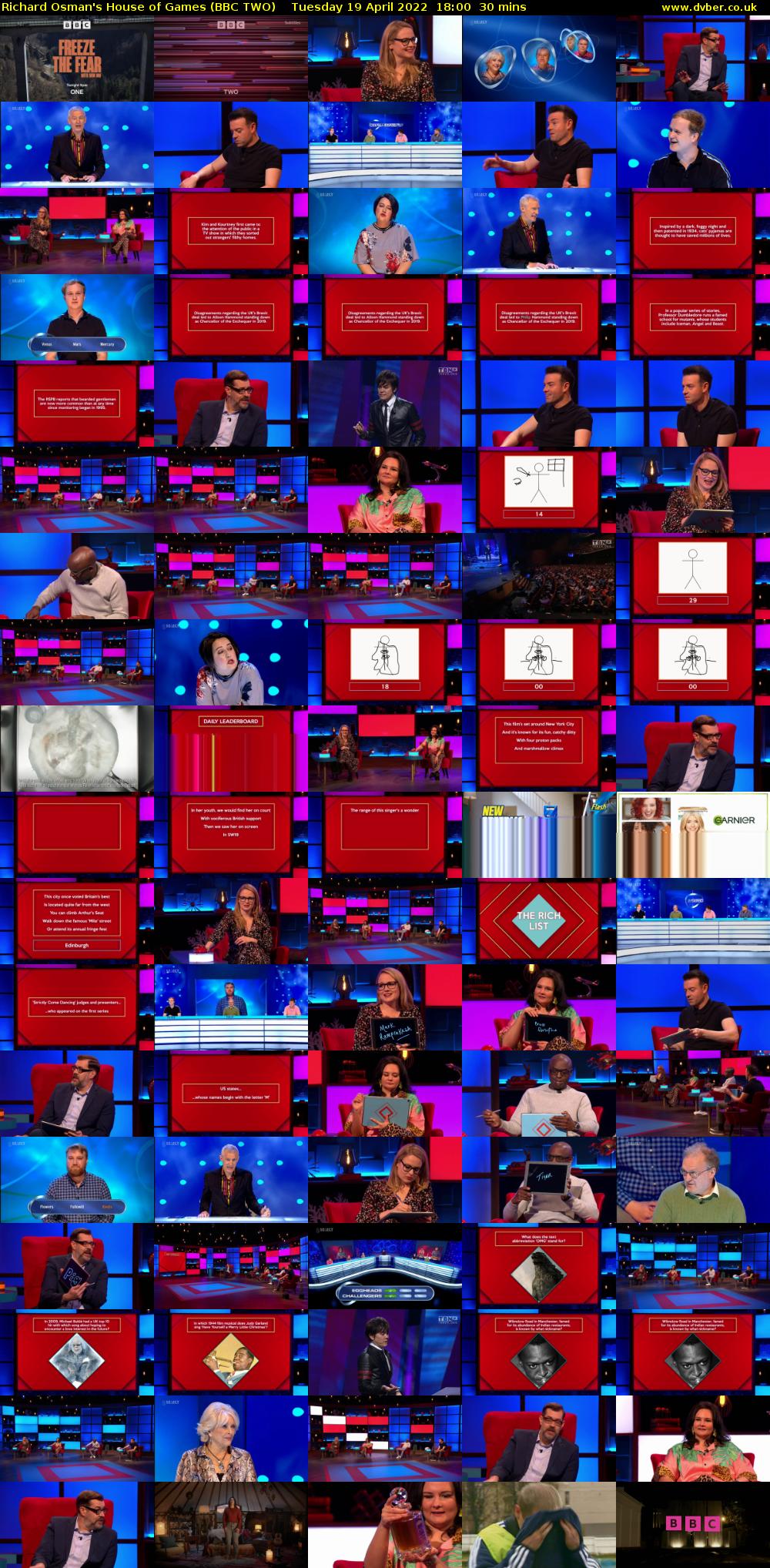 Richard Osman's House of Games (BBC TWO) Tuesday 19 April 2022 18:00 - 18:30