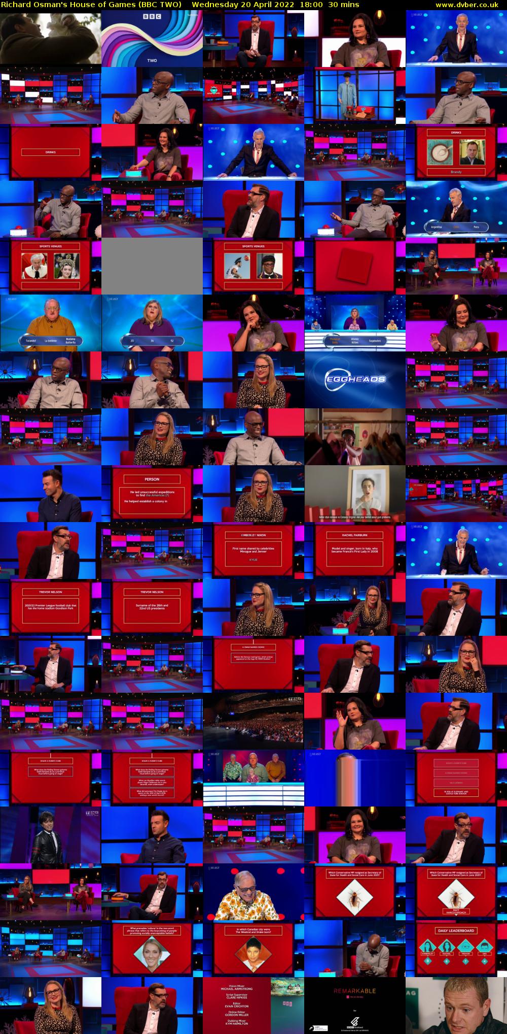 Richard Osman's House of Games (BBC TWO) Wednesday 20 April 2022 18:00 - 18:30