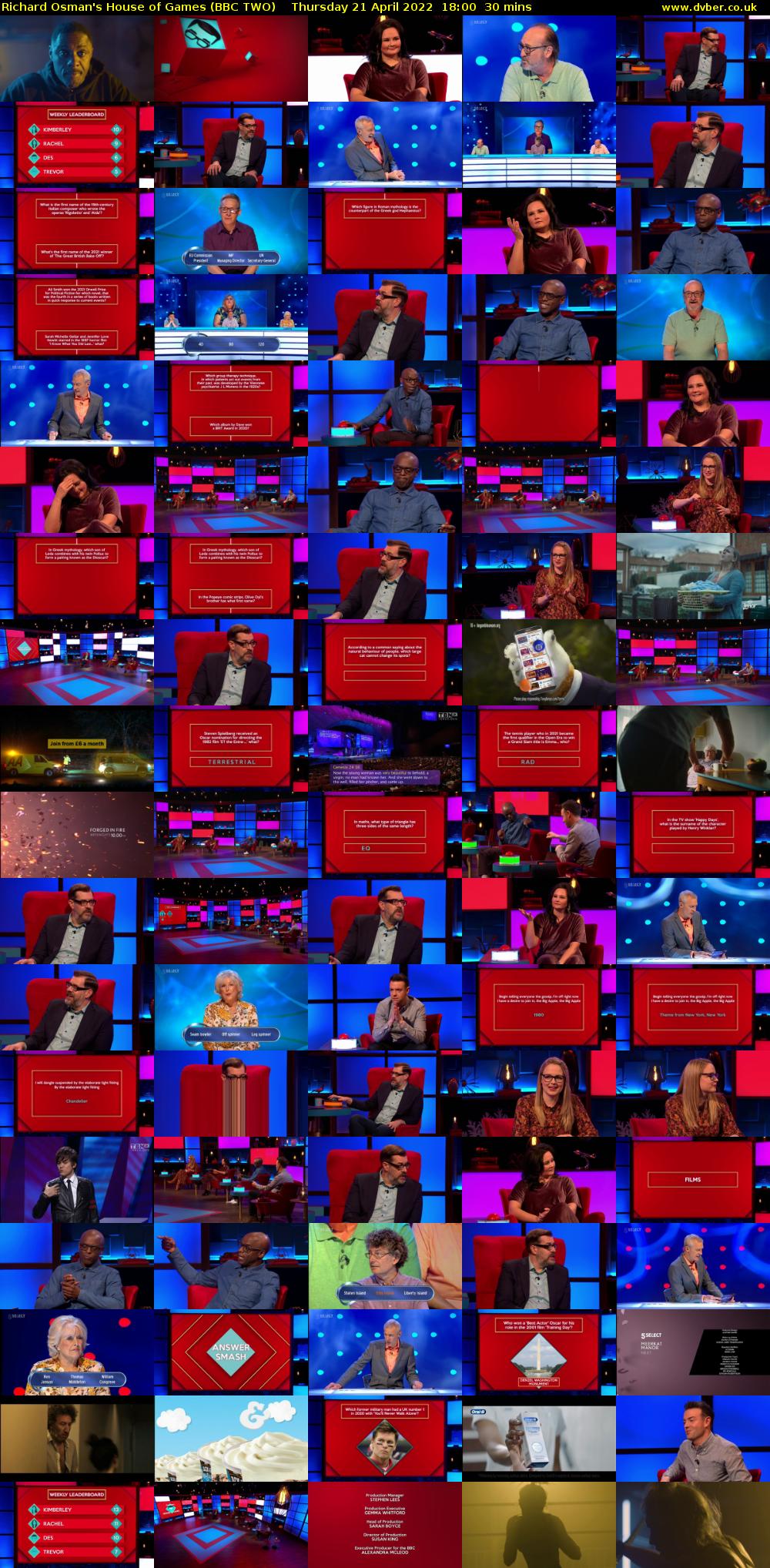 Richard Osman's House of Games (BBC TWO) Thursday 21 April 2022 18:00 - 18:30