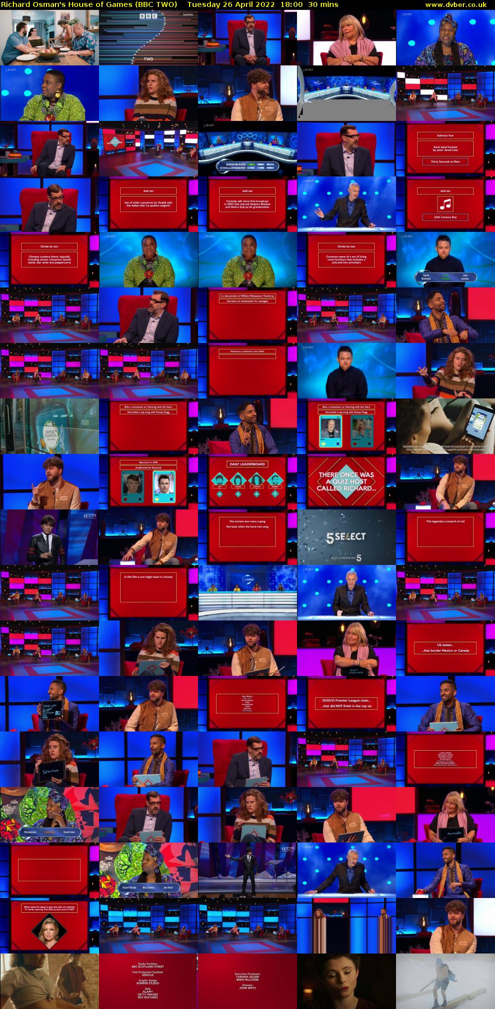 Richard Osman's House of Games (BBC TWO) Tuesday 26 April 2022 18:00 - 18:30