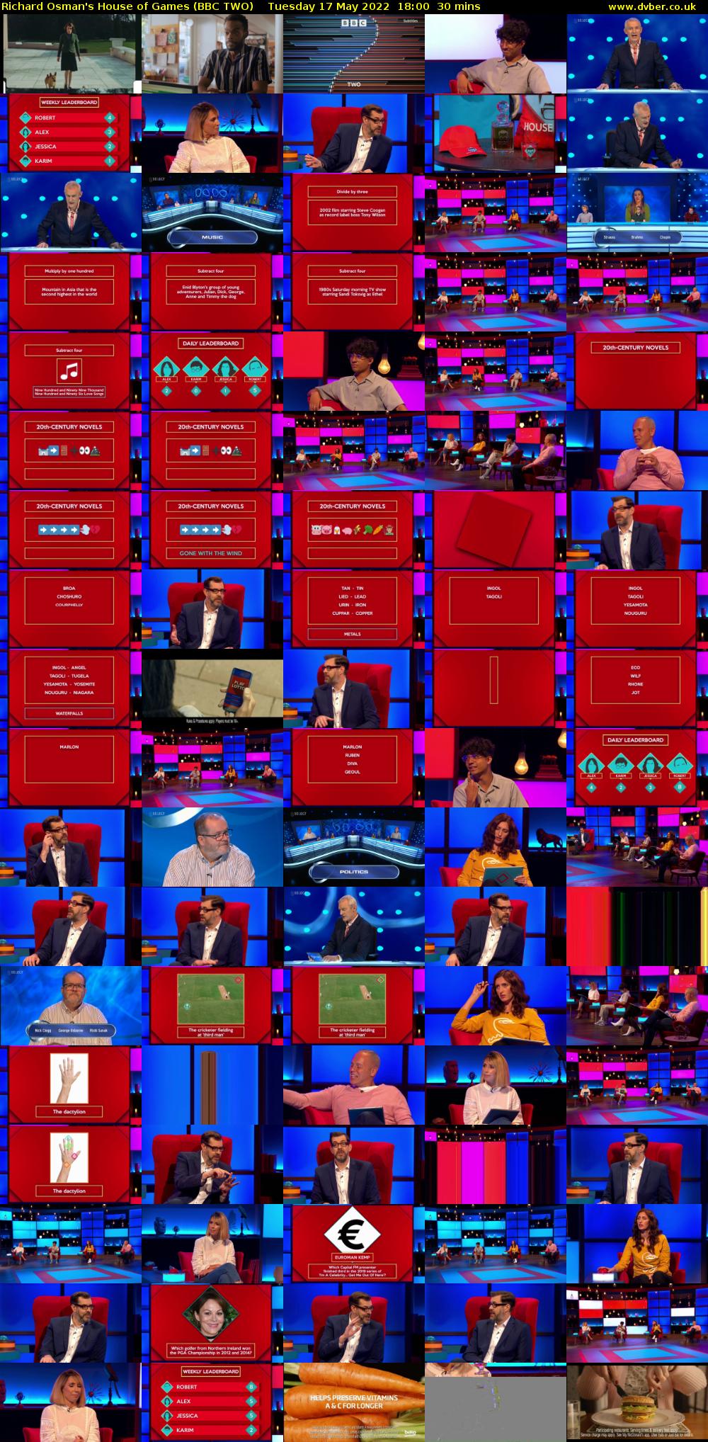 Richard Osman's House of Games (BBC TWO) Tuesday 17 May 2022 18:00 - 18:30
