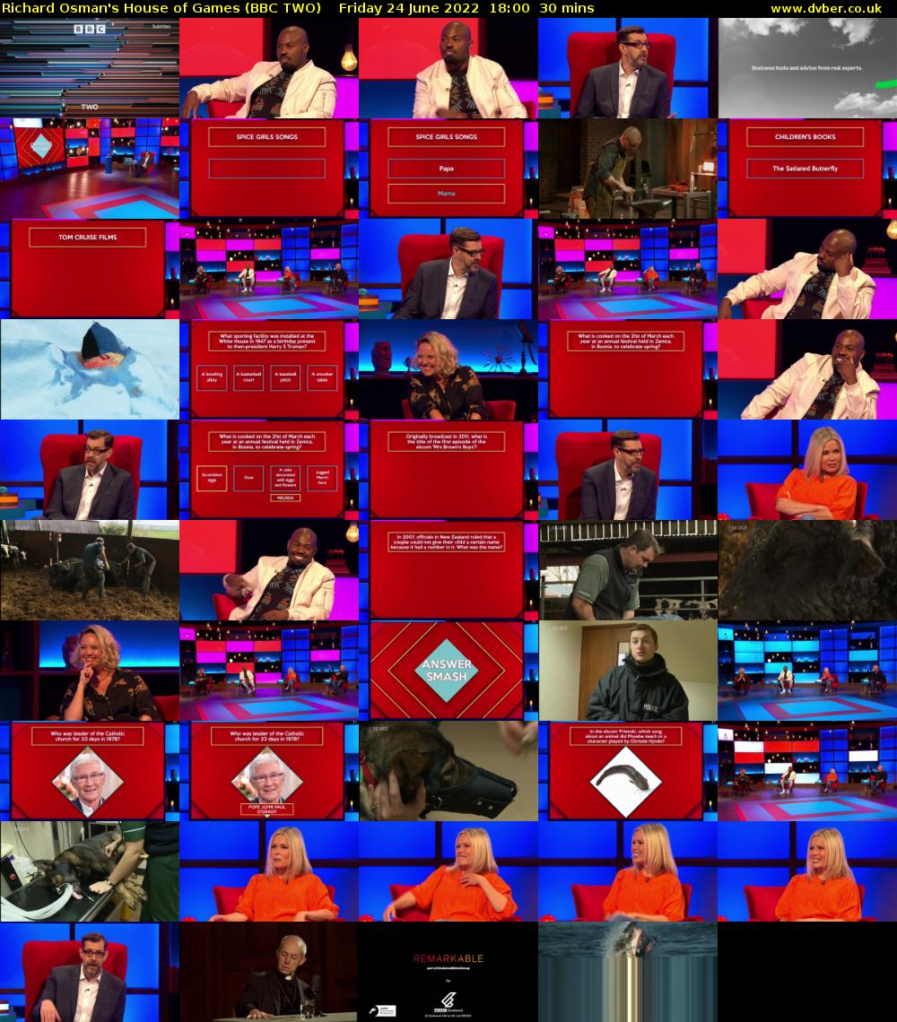Richard Osman's House of Games (BBC TWO) Friday 24 June 2022 18:00 - 18:30