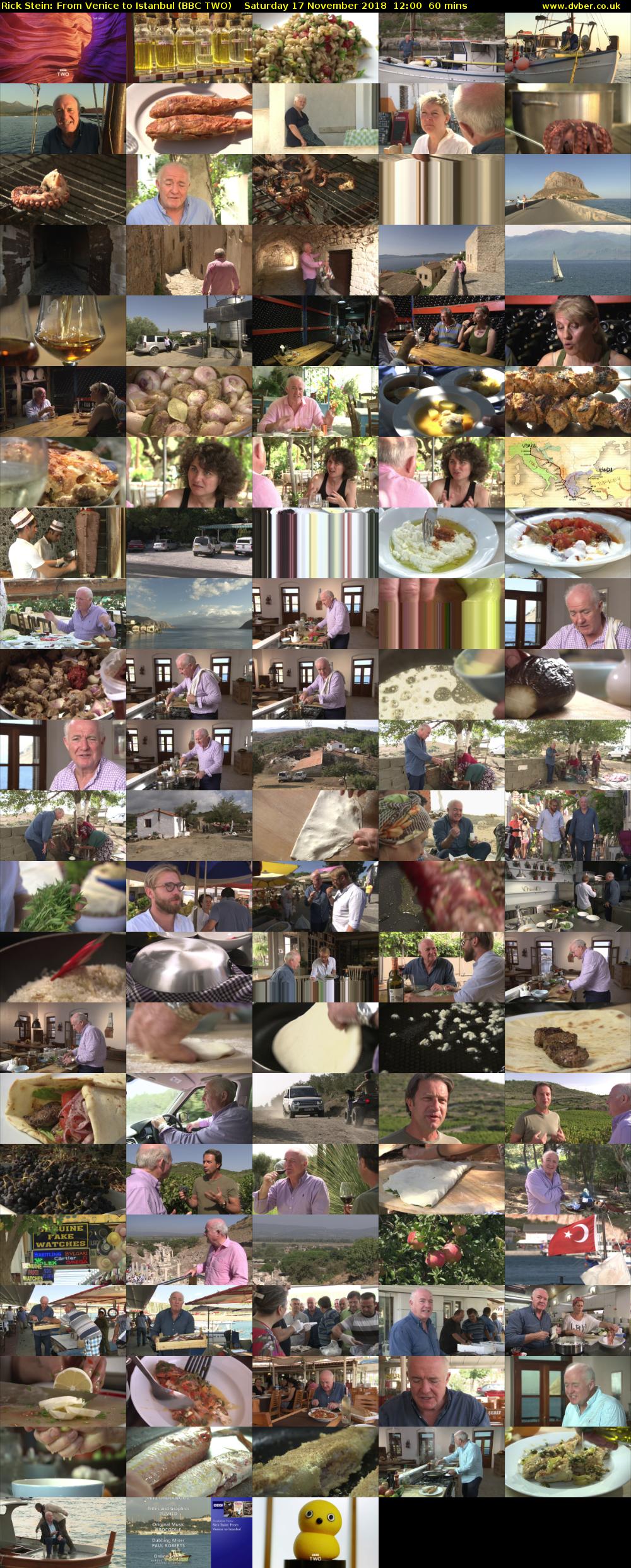 Rick Stein: From Venice to Istanbul (BBC TWO) Saturday 17 November 2018 12:00 - 13:00