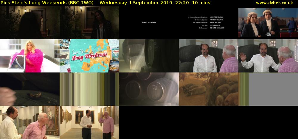Rick Stein's Long Weekends (BBC TWO) Wednesday 4 September 2019 22:20 - 22:30