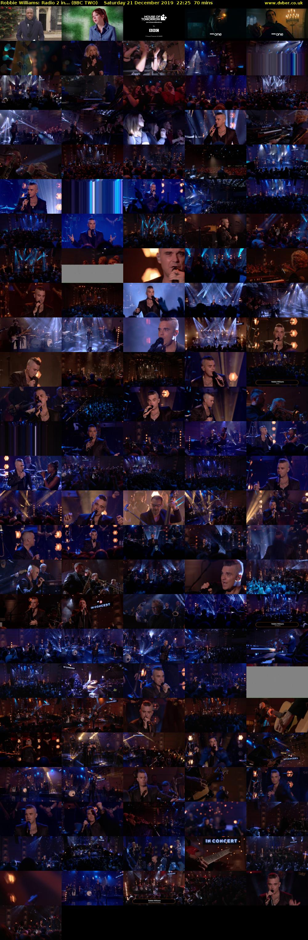 Robbie Williams: Radio 2 in... (BBC TWO) Saturday 21 December 2019 22:25 - 23:35