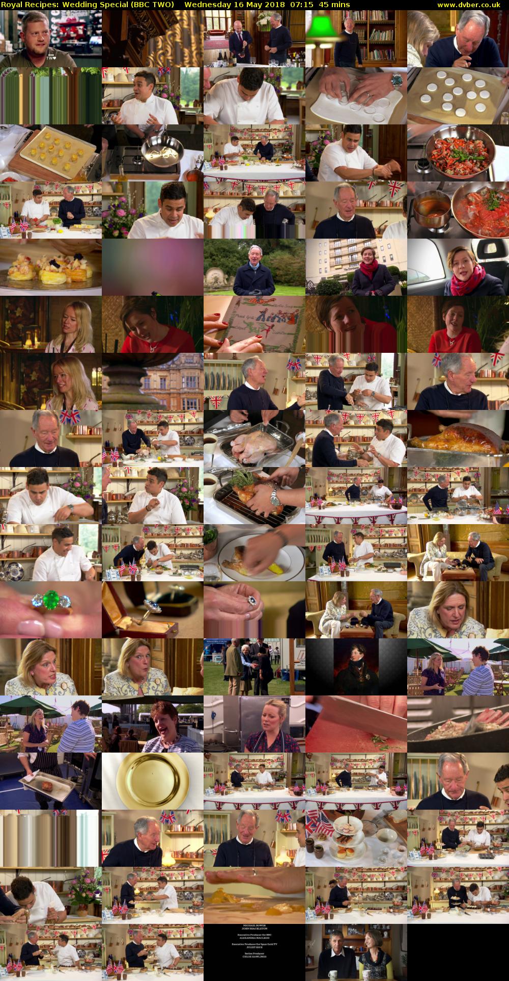 Royal Recipes: Wedding Special (BBC TWO) Wednesday 16 May 2018 07:15 - 08:00