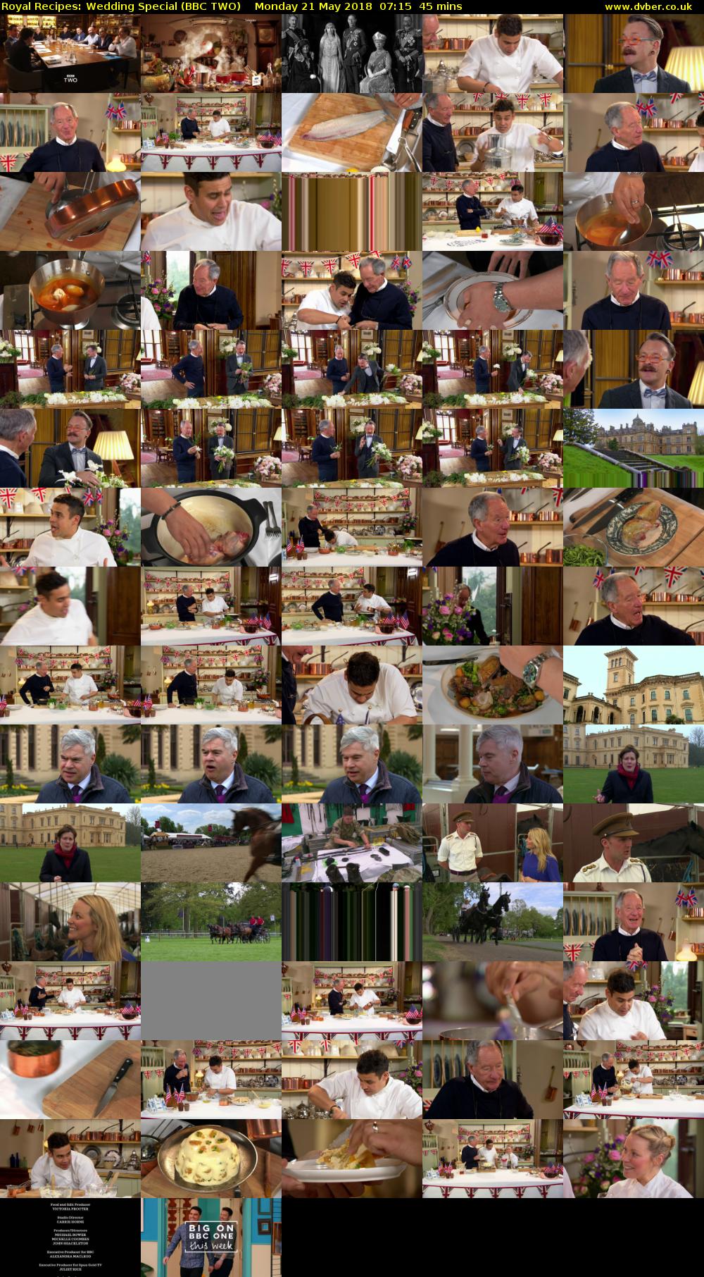 Royal Recipes: Wedding Special (BBC TWO) Monday 21 May 2018 07:15 - 08:00