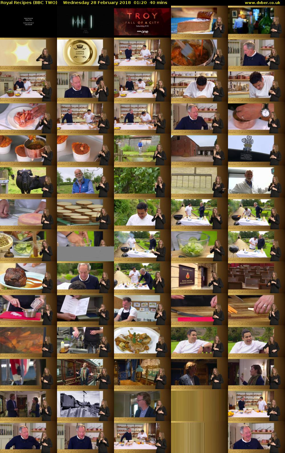 Royal Recipes (BBC TWO) Wednesday 28 February 2018 01:20 - 02:00