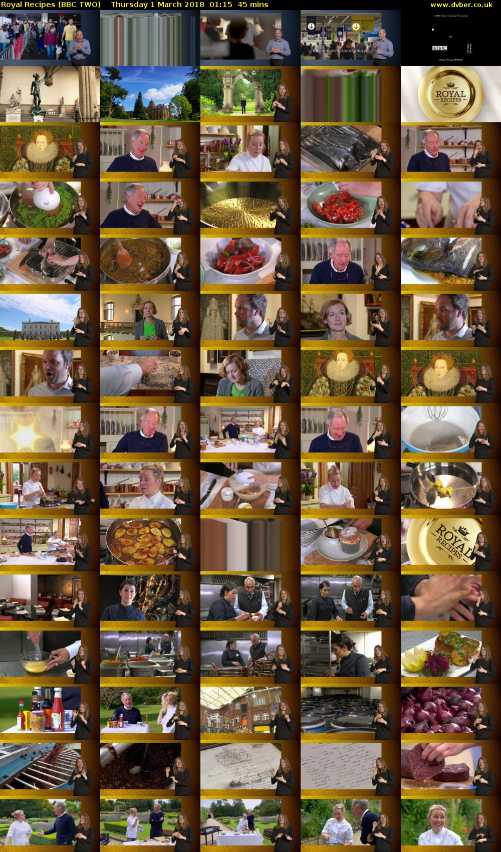 Royal Recipes (BBC TWO) Thursday 1 March 2018 01:15 - 02:00