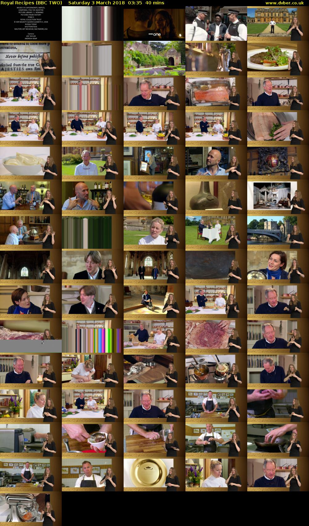 Royal Recipes (BBC TWO) Saturday 3 March 2018 03:35 - 04:15