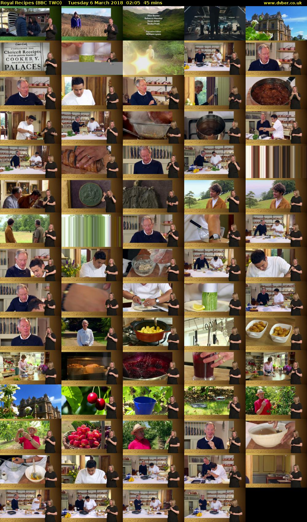 Royal Recipes (BBC TWO) Tuesday 6 March 2018 02:05 - 02:50