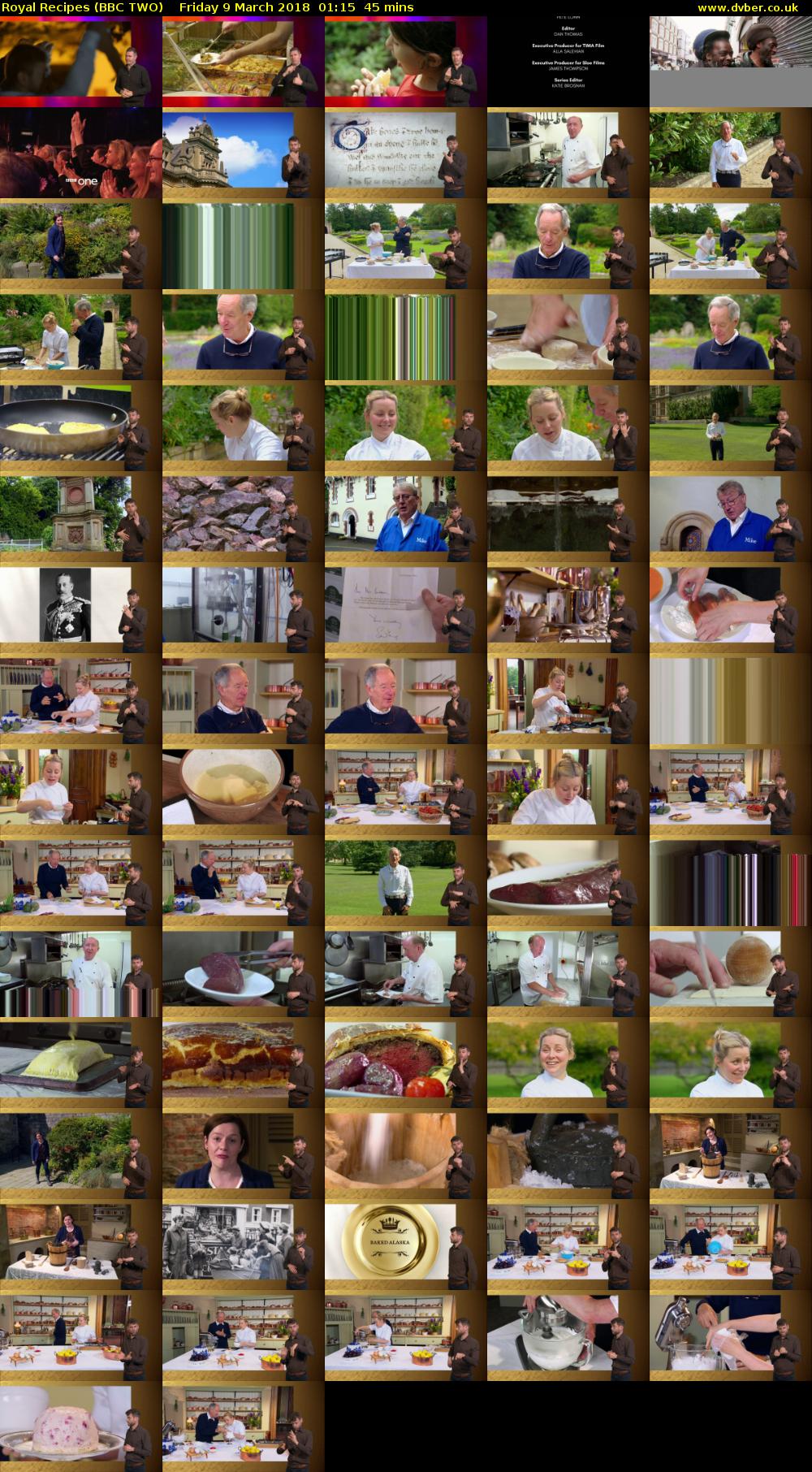 Royal Recipes (BBC TWO) Friday 9 March 2018 01:15 - 02:00