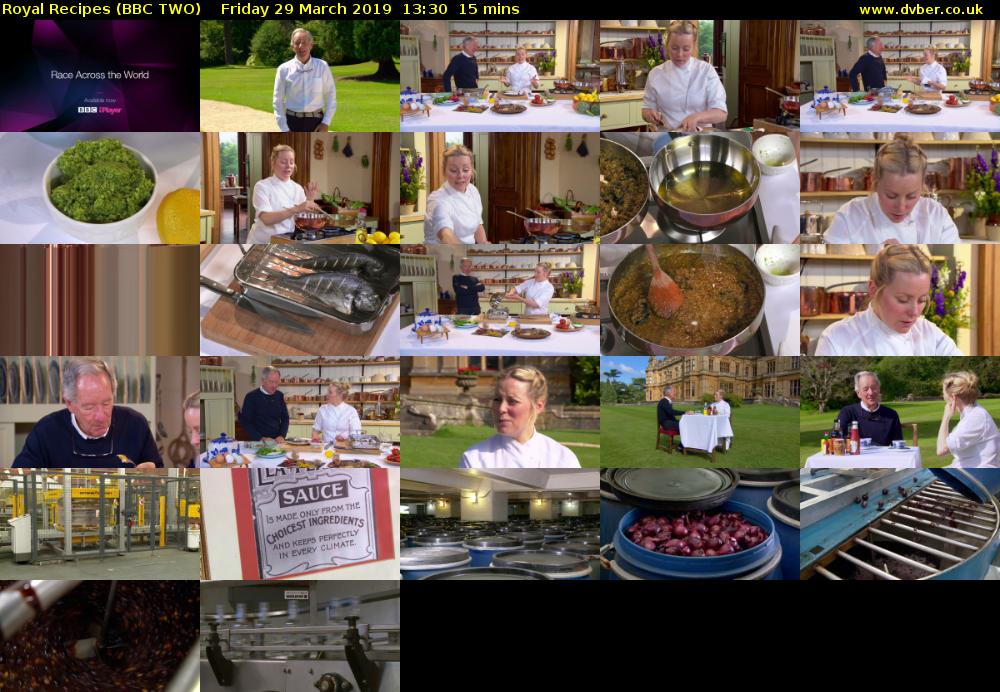 Royal Recipes (BBC TWO) Friday 29 March 2019 13:30 - 13:45