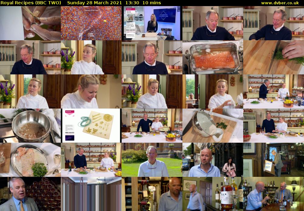 Royal Recipes (BBC TWO) Sunday 28 March 2021 13:30 - 13:40