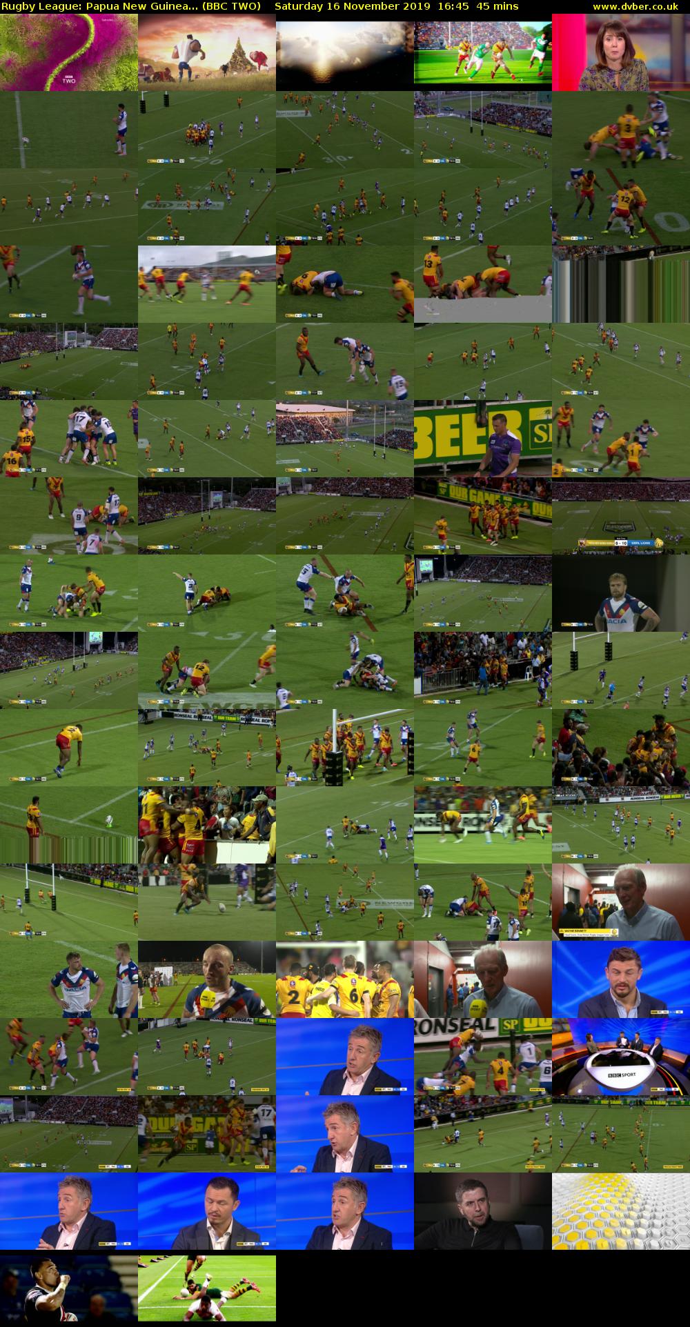 Rugby League: Papua New Guinea... (BBC TWO) Saturday 16 November 2019 16:45 - 17:30
