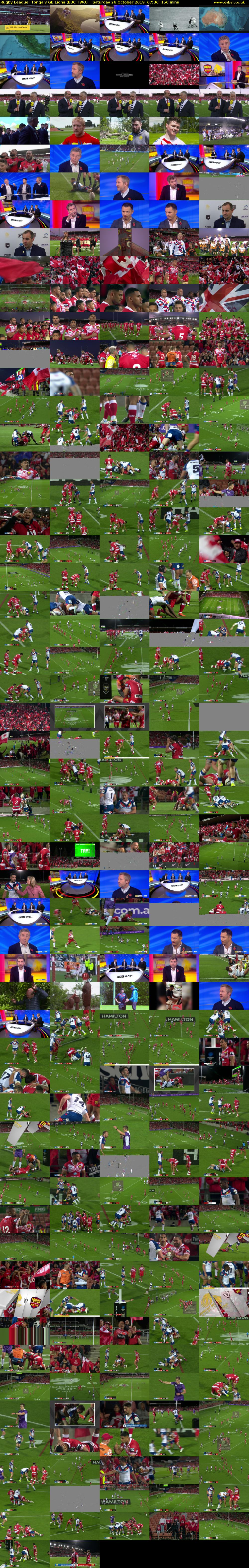 Rugby League: Tonga v GB Lions (BBC TWO) Saturday 26 October 2019 07:30 - 10:00